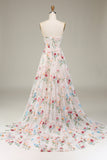 Beauty A Line Sweetheart Ivory Long Wedding Dress with Embroidery