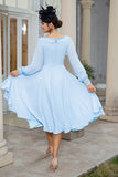 Sky Blue Chiffon Mother of the Bride Dress