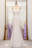 Ivory Strapless Mermaid Wedding Party Dress