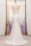 Ivory Strapless Mermaid Wedding Party Dress