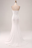 Ivory Strapless Mermaid Wedding Party Dress