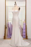 Ivory Strapless Mermaid Wedding Party Dress