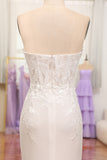 Ivory Strapless Mermaid Wedding Party Dress