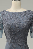 Grey Appliques Mermaid Mother of Bride Dress