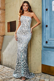 Stylish Dark Green Mermaid One Shoulder Sequins Long Prom Dress