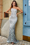 Stylish Dark Green Mermaid One Shoulder Sequins Long Prom Dress