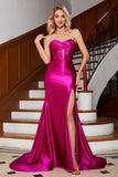 Lilac Sparkly Mermaid Corset Prom Dress with Slit