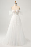 Fairy Sweetheart Tulle Sweep Train Wedding Dress