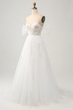 Fairy Sweetheart Tulle Sweep Train Wedding Dress