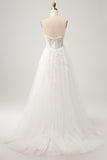 Fairy Sweetheart Tulle Sweep Train Wedding Dress