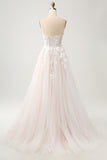 Sweetheart  Applique Sparkly A-Line Floor Length Wedding Dress