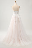 Sweetheart  Applique Sparkly A-Line Floor Length Wedding Dress