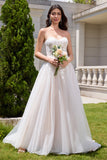 Sweetheart Corset Applique A-Line Tulle Wedding Dress