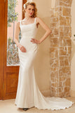 Mermaid Square Neck Wedding Dress