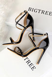 Black Stiletto Sandals