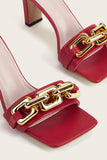 Red PU Sandals Slippers