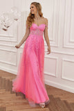 Purple Off the Shoulder Long Prom Dress with Appliques