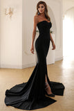 Black Mermaid Sweetheart Long Holiday Party Dress