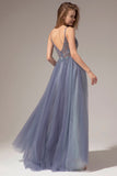 Spaghetti Straps Long Prom Dress With Slit