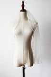 White Beaded Edge One Tier Wedding Veil