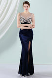 Dark Green Mermaid Bateau Neck Prom Dress