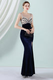 Dark Green Mermaid Bateau Neck Prom Dress