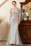 Sparkly Golden Mermaid Beading Mother of Bride Dress