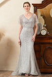 Sparkly Golden Mermaid Beading Mother of Bride Dress