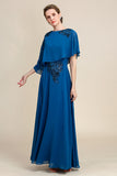 Turquoise A Line Mother of the Bride Dress with Lace
