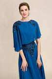 Turquoise A Line Mother of the Bride Dress with Lace