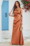 Copper Mermaid Long Wedding Guest Dress