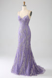 Sparkly Mermaid Lilac Long Prom Dress