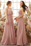 Elegant Strapless Chiffon Bridesmaid Dress