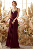 Burgundy Chiffon Bridesmaid Dress