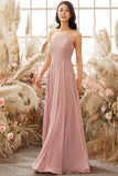 Dusty Pink Chiffon Bridesmaid Dress