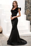 One Shoulder Mermaid Black Holiday Party Dress